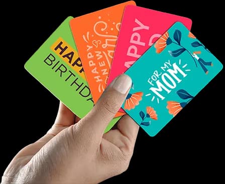 Colorful gift cards
